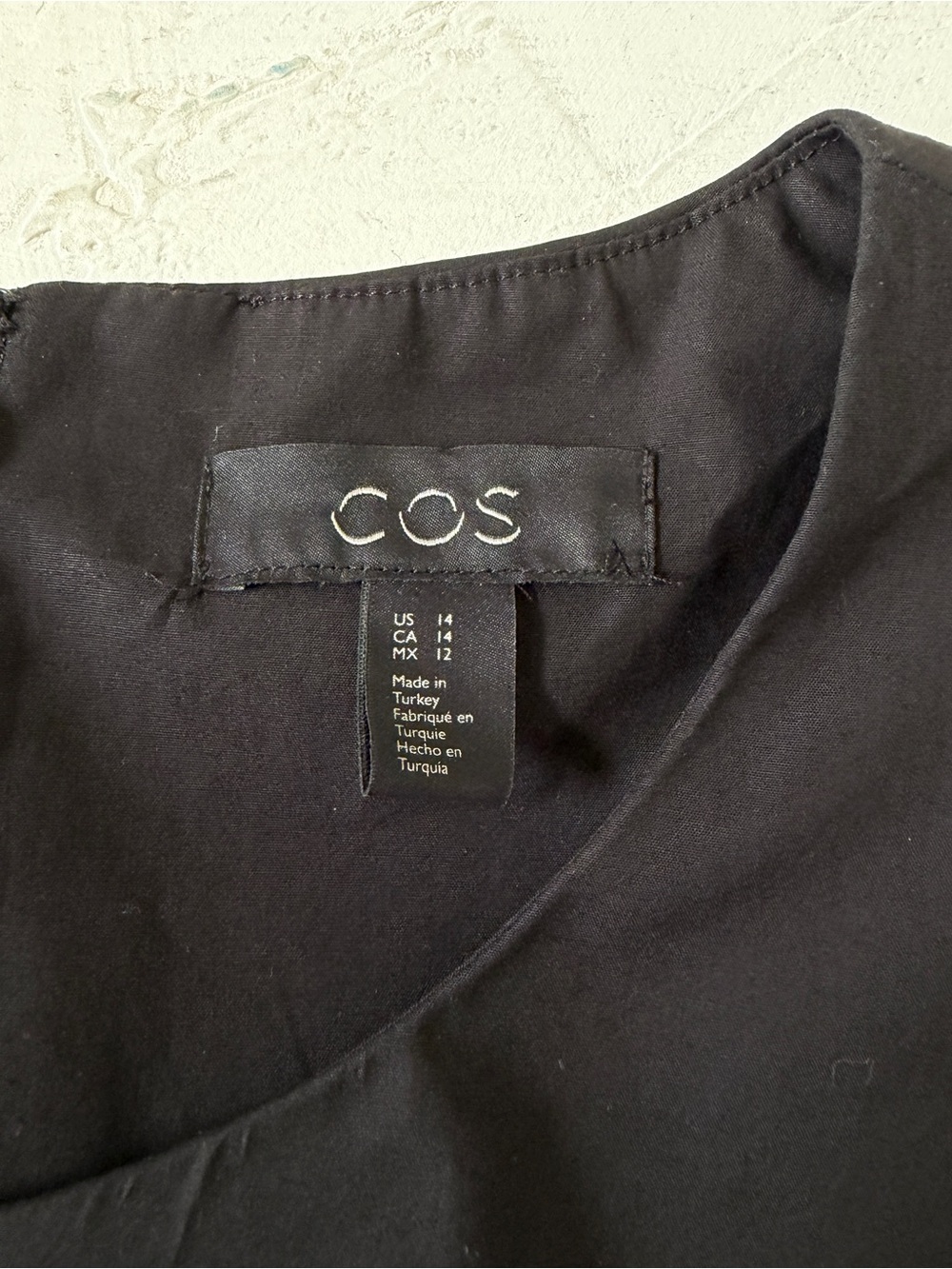 COS Flared Cotton Black Pleated Dress Size 14 - Picture 5 of 9